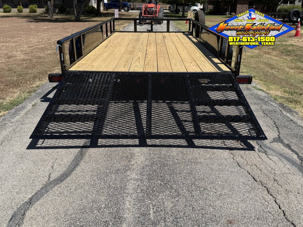 2027 TOP HAT 83" X 16' PIPE TOP UTILITY TRAILER WITH 4' SPRING ASSIST RAMP GATE, SPARE 7,000 GVWR
