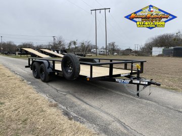 2026 TOP HAT 83" X 16' PIPE TOP TRAILER WITH SLIDE OUT RAMPS W/ SPARE 7,000 GVWR