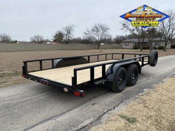 2026 TOP HAT 83" X 16' PIPE TOP TRAILER WITH SLIDE OUT RAMPS W/ SPARE 7,000 GVWR