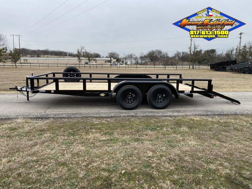 2026 TOP HAT 83" X 16' PIPE TOP TRAILER WITH SLIDE OUT RAMPS W/ SPARE 7,000 GVWR