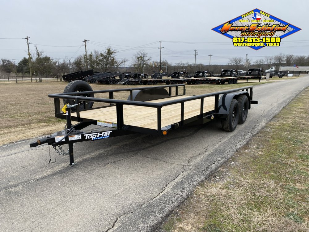 2026 TOP HAT 83" X 16' PIPE TOP TRAILER WITH SLIDE OUT RAMPS W/ SPARE 7,000 GVWR