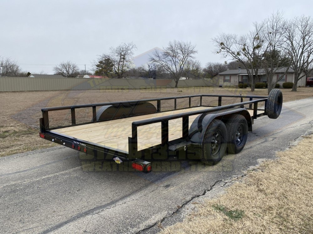 2026 TOP HAT 83" X 16' PIPE TOP TRAILER WITH SLIDE OUT RAMPS W/ SPARE 7,000 GVWR