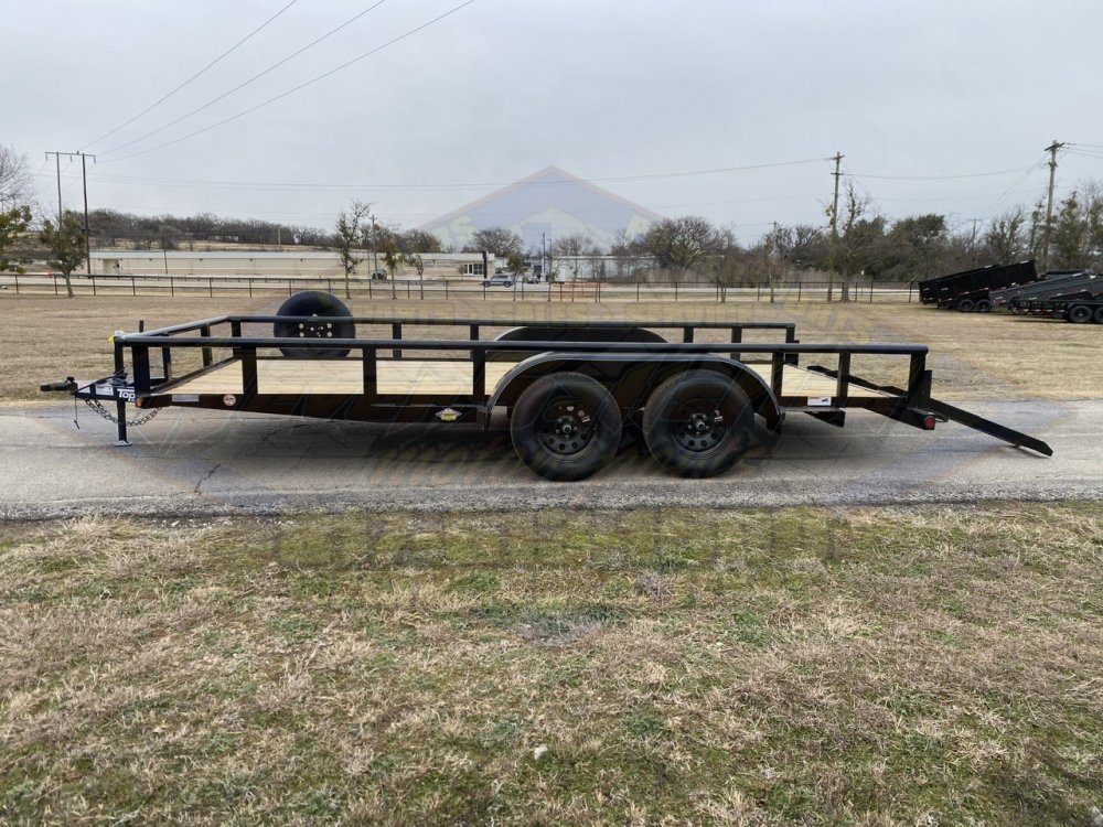 2026 TOP HAT 83" X 16' PIPE TOP TRAILER WITH SLIDE OUT RAMPS W/ SPARE 7,000 GVWR