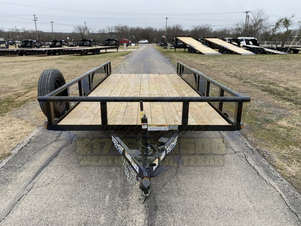 2026 TOP HAT 83" X 16' PIPE TOP TRAILER WITH SLIDE OUT RAMPS W/ SPARE 7,000 GVWR