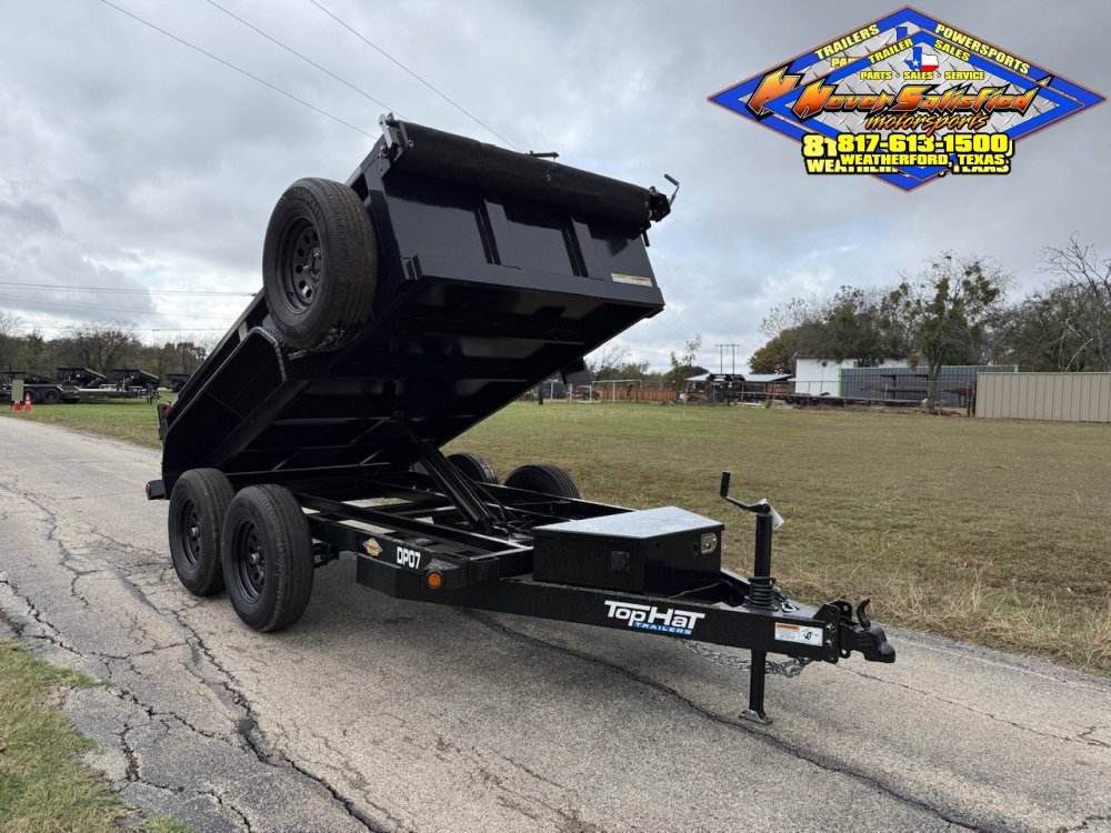 2027 TOP HAT 77" X 10' DUMP TRAILER WITH TARP AND SPARE 7,000 GVWR