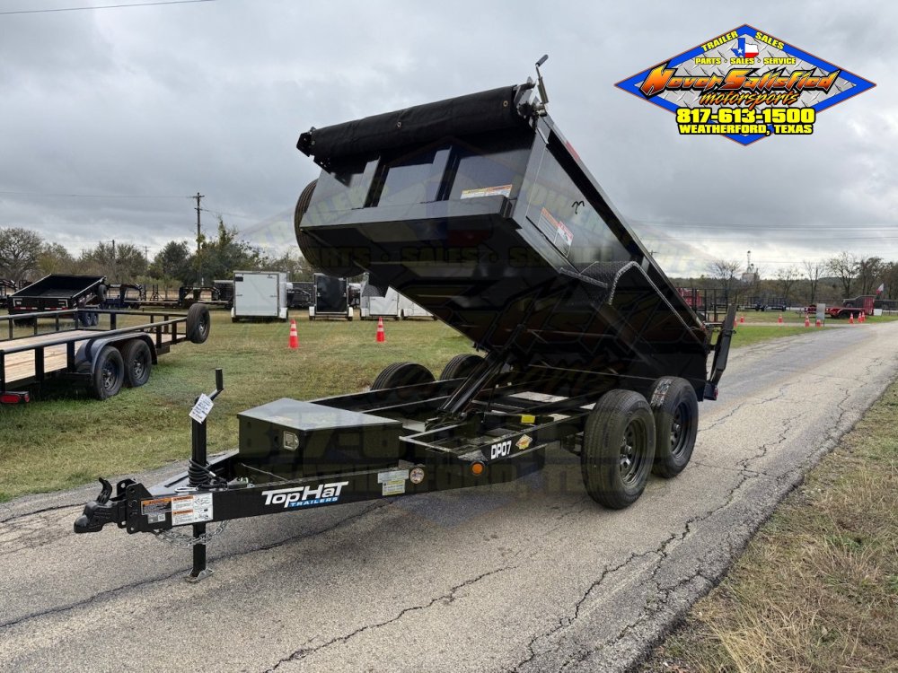 2027 TOP HAT 77" X 10' DUMP TRAILER WITH TARP AND SPARE 7,000 GVWR