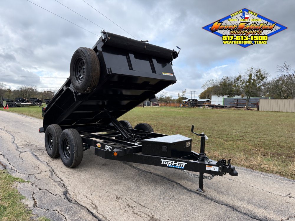 2027 TOP HAT 77" X 10' DUMP TRAILER WITH TARP AND SPARE 7,000 GVWR