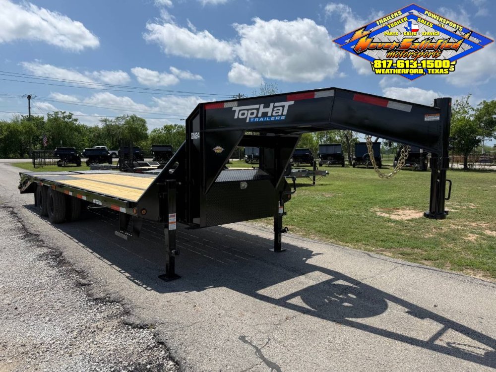 2027 TOP HAT 102" X 20' + 5' GOOSENECK TRAILER WITH JUMBO RAMPS AND SPARE 24,000 GVWR