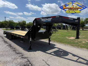 2027 TOP HAT 102" X 20' + 5' GOOSENECK TRAILER WITH JUMBO RAMPS AND SPARE 24,000 GVWR