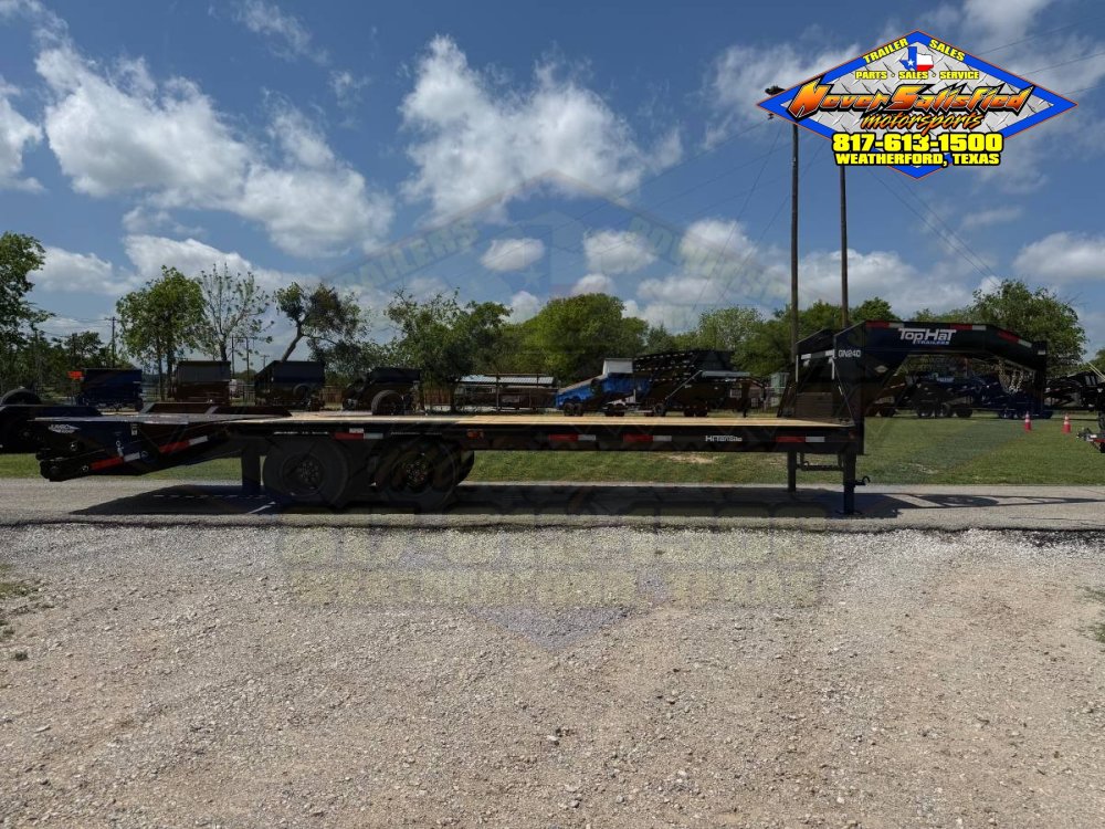2027 TOP HAT 102" X 20' + 5' GOOSENECK TRAILER WITH JUMBO RAMPS AND SPARE 24,000 GVWR