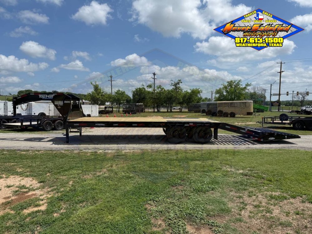 2027 TOP HAT 102" X 20' + 5' GOOSENECK TRAILER WITH JUMBO RAMPS AND SPARE 24,000 GVWR