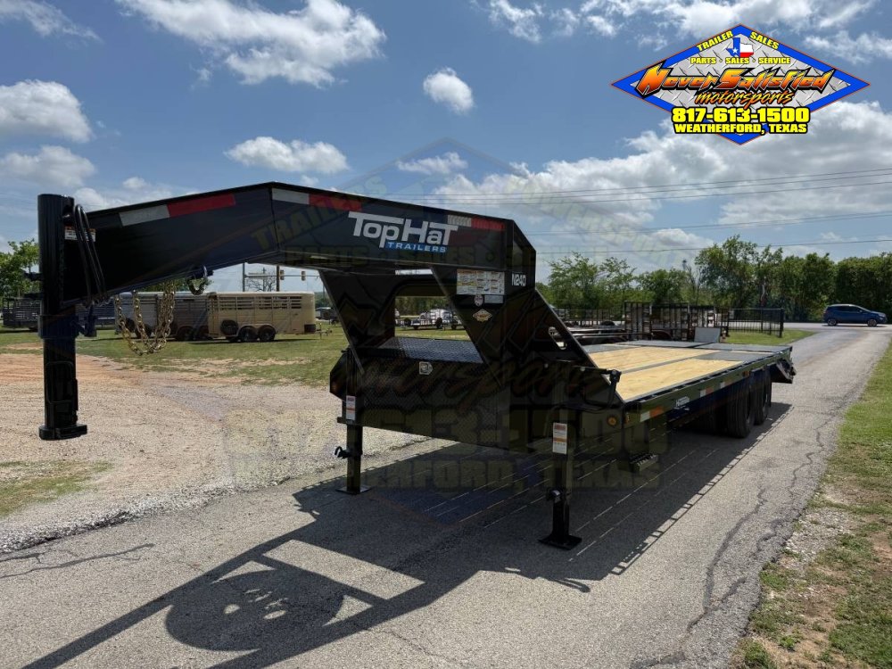2027 TOP HAT 102" X 20' + 5' GOOSENECK TRAILER WITH JUMBO RAMPS AND SPARE 24,000 GVWR