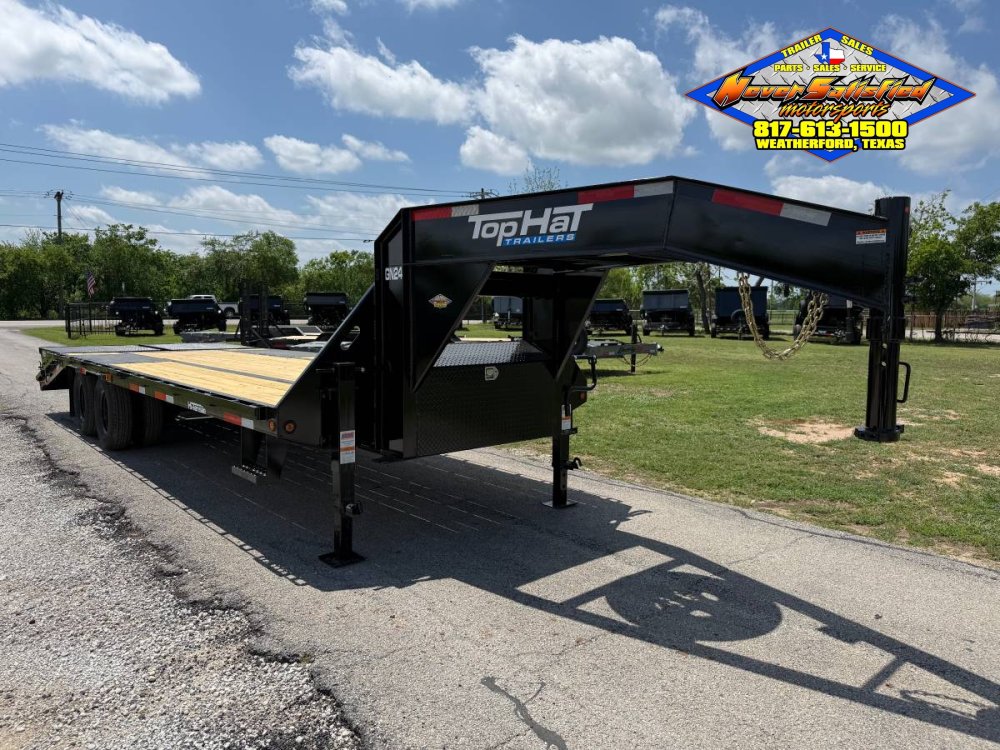 2027 TOP HAT 102" X 20' + 5' GOOSENECK TRAILER WITH JUMBO RAMPS AND SPARE 24,000 GVWR