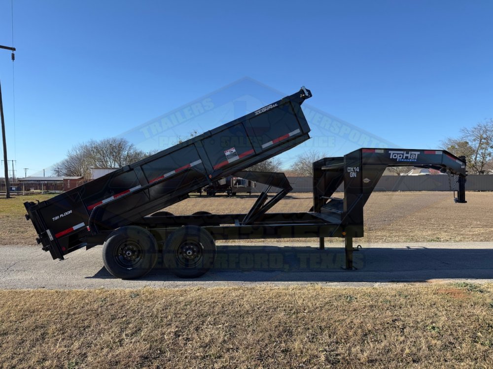 2026 TOP HAT 83" X 14' GOOSENECK DUMP TRAILER WITH TARP, RAMPS AND SPARE 14,000 GVWR