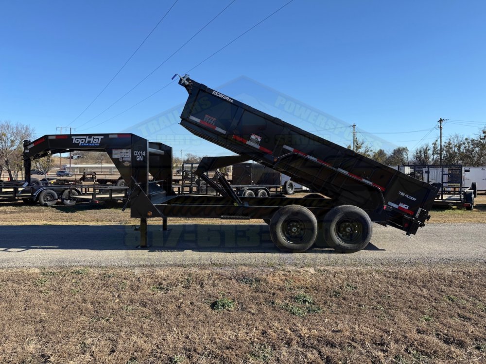 2026 TOP HAT 83" X 14' GOOSENECK DUMP TRAILER WITH TARP, RAMPS AND SPARE 14,000 GVWR