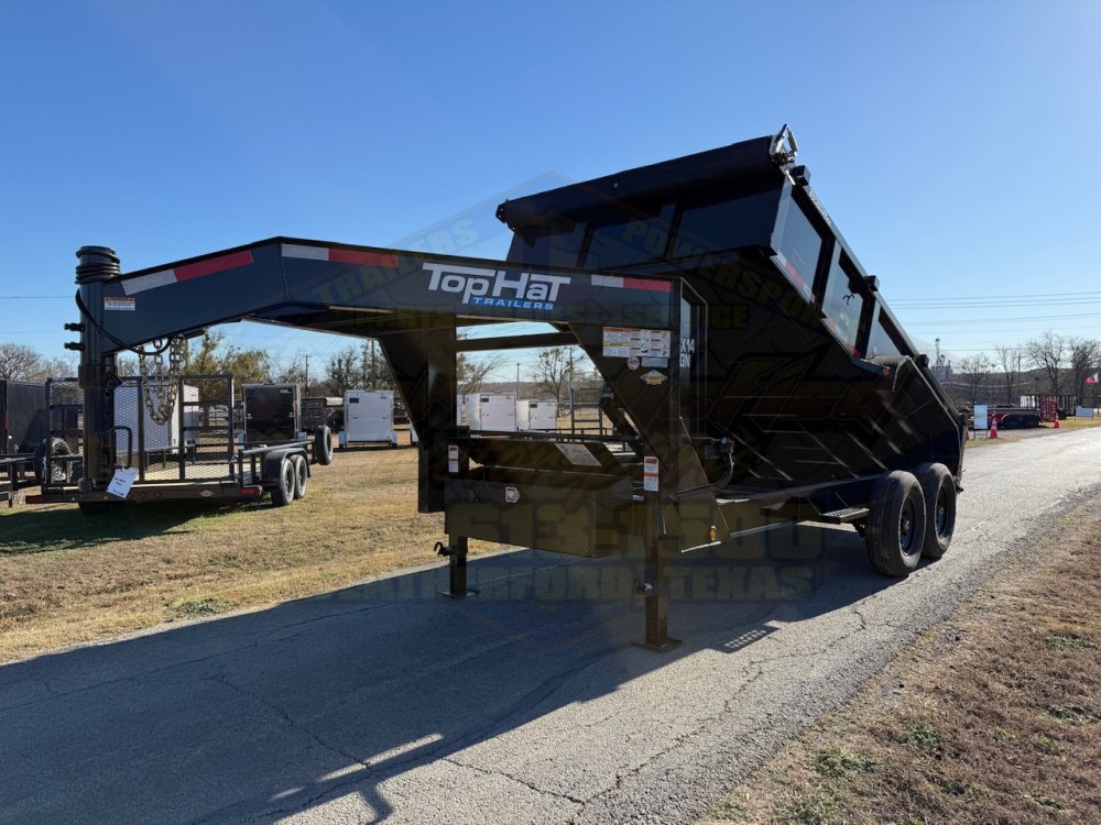 2026 TOP HAT 83" X 14' GOOSENECK DUMP TRAILER WITH TARP, RAMPS AND SPARE 14,000 GVWR