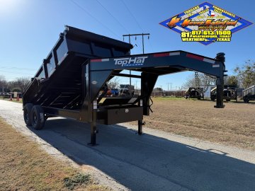 2026 TOP HAT 83" X 16' GOOSENECK DUMP TRAILER WITH TARP, RAMPS AND SPARE 14,000 GVWR