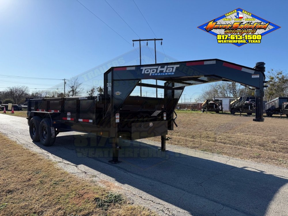2026 TOP HAT 83" X 16' GOOSENECK DUMP TRAILER WITH TARP, RAMPS AND SPARE 14,000 GVWR