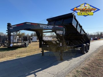 2026 TOP HAT 83" X 16' GOOSENECK DUMP TRAILER WITH TARP, RAMPS AND SPARE 14,000 GVWR
