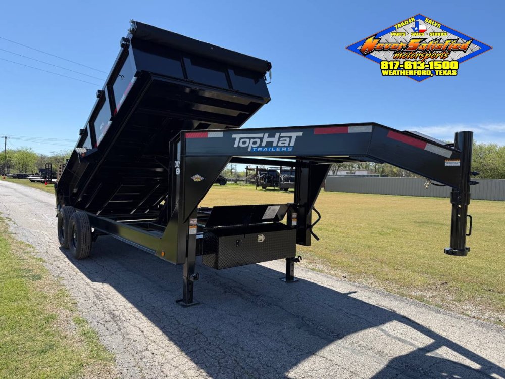 2026 TOP HAT 83" X 16' GOOSENECK DUMP TRAILER WITH TARP, RAMPS AND SPARE 14,000 GVWR