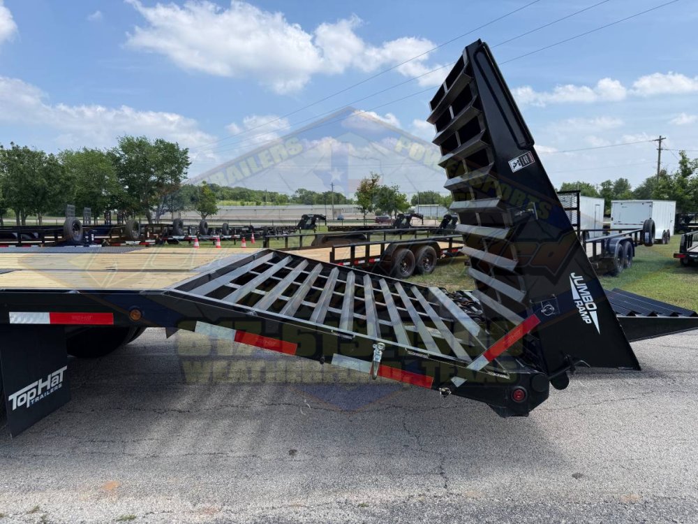 2026 TOP HAT 102" X 27' + 5' GOOSENECK TRAILER WITH JUMBO RAMPS AND SPARE 25,900 GVWR