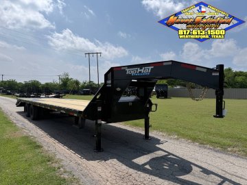 2026 TOP HAT 102" X 27' + 5' GOOSENECK TRAILER WITH JUMBO RAMPS AND SPARE 25,900 GVWR