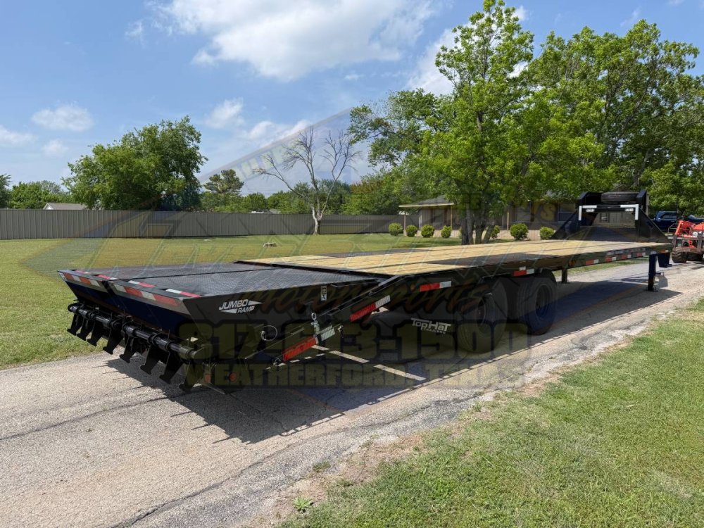 2026 TOP HAT 102" X 27' + 5' GOOSENECK TRAILER WITH JUMBO RAMPS AND SPARE 25,900 GVWR