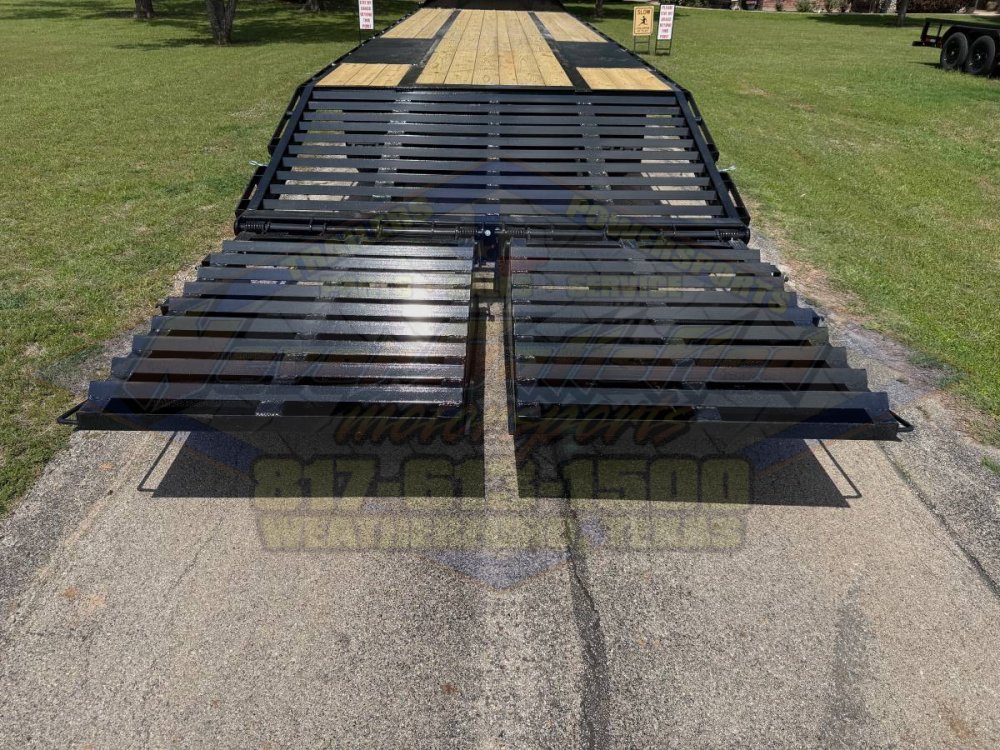 2026 TOP HAT 102" X 27' + 5' GOOSENECK TRAILER WITH JUMBO RAMPS AND SPARE 25,900 GVWR