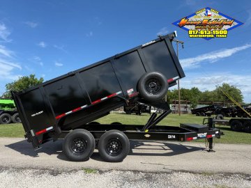 2026 TOP HAT 83" X 14' LOW PROFILE DUMP TRAILER 4' SIDEWALLS WITH TARP, RAMPS AND SPARE 14,000 GVWR
