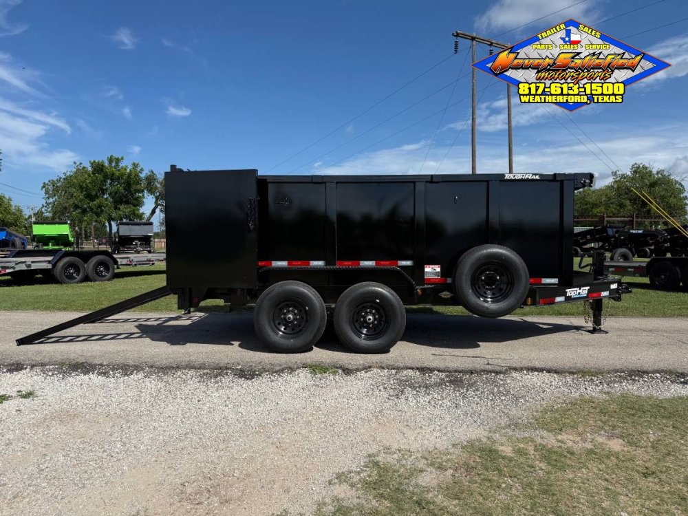 2026 TOP HAT 83" X 14' LOW PROFILE DUMP TRAILER 4' SIDEWALLS WITH TARP, RAMPS AND SPARE 14,000 GVWR