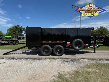 2026 TOP HAT 83" X 14' LOW PROFILE DUMP TRAILER 4' SIDEWALLS WITH TARP, RAMPS AND SPARE 14,000 GVWR