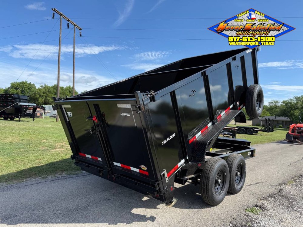 2026 TOP HAT 83" X 14' LOW PROFILE DUMP TRAILER 4' SIDEWALLS WITH TARP, RAMPS AND SPARE 14,000 GVWR