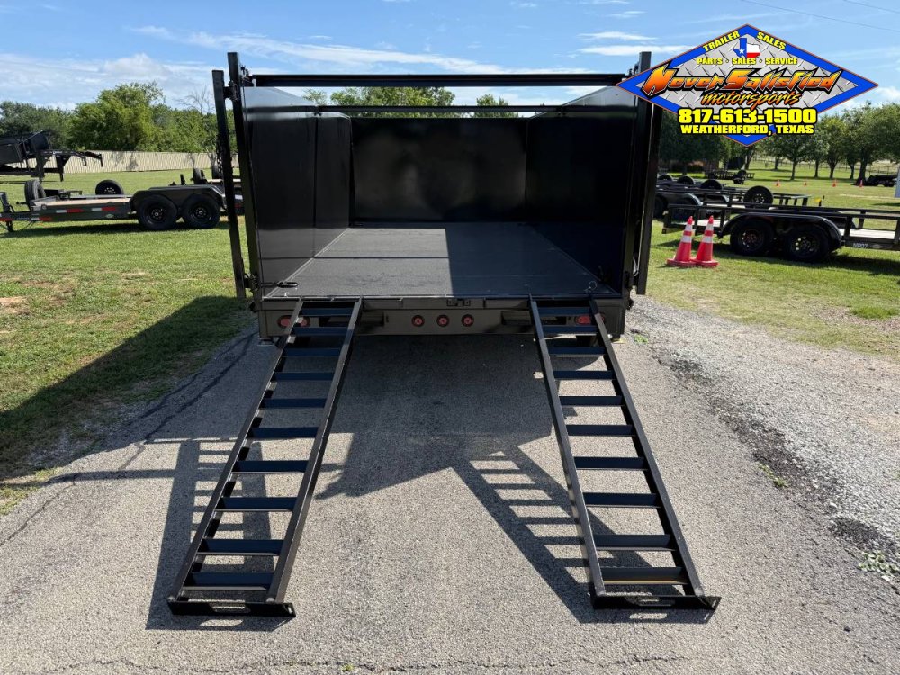 2026 TOP HAT 83" X 14' LOW PROFILE DUMP TRAILER 4' SIDEWALLS WITH TARP, RAMPS AND SPARE 14,000 GVWR