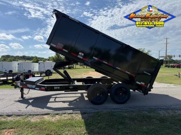 2026 TOP HAT 83" X 14' LOW PROFILE DUMP TRAILER 4' SIDEWALLS WITH TARP, RAMPS AND SPARE 14,000 GVWR