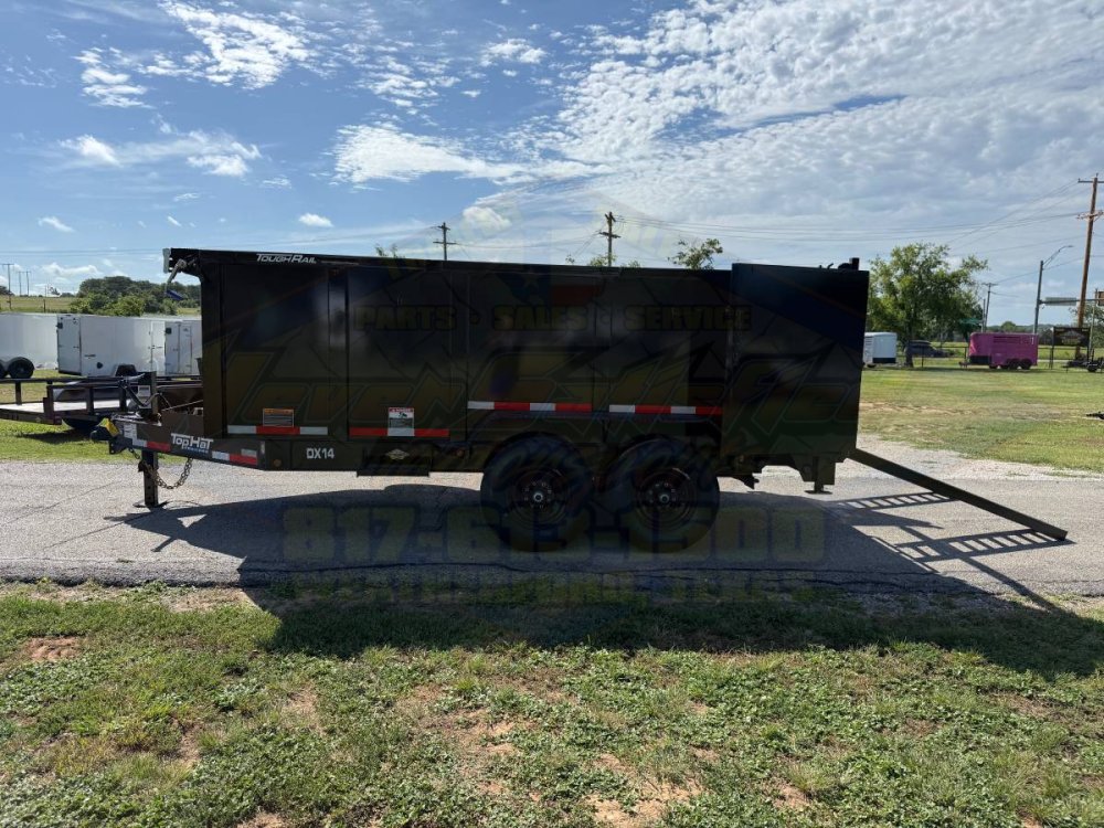 2026 TOP HAT 83" X 14' LOW PROFILE DUMP TRAILER 4' SIDEWALLS WITH TARP, RAMPS AND SPARE 14,000 GVWR