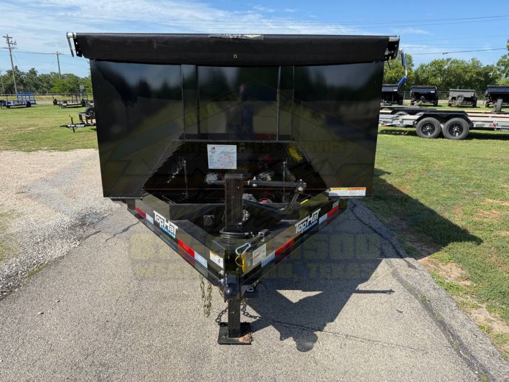 2026 TOP HAT 83" X 14' LOW PROFILE DUMP TRAILER 4' SIDEWALLS WITH TARP, RAMPS AND SPARE 14,000 GVWR