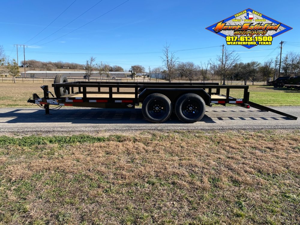 2026 TOP HAT 83" X 16' HD SQUARE TOP UTILITY TRAILER W/ SLIDE OUT RAMPS, SPARE 14,000 GVWR