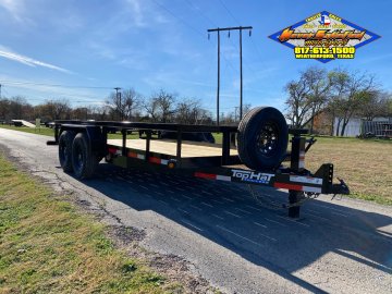 2026 TOP HAT 83" X 16' HD SQUARE TOP UTILITY TRAILER W/ SLIDE OUT RAMPS, SPARE 14,000 GVWR