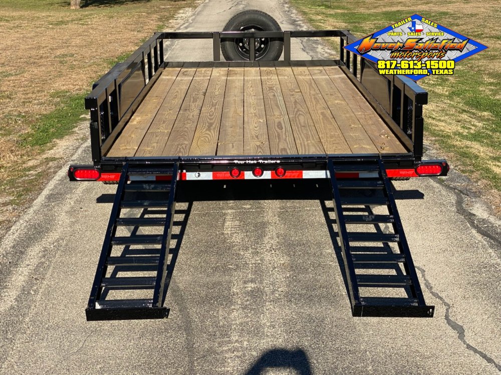 2026 TOP HAT 83" X 16' HD SQUARE TOP UTILITY TRAILER W/ SLIDE OUT RAMPS, SPARE 14,000 GVWR