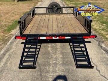2026 TOP HAT 83" X 16' HD SQUARE TOP UTILITY TRAILER W/ SLIDE OUT RAMPS, SPARE 14,000 GVWR