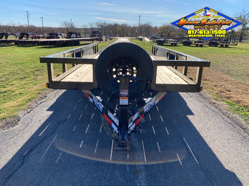 2026 TOP HAT 83" X 16' HD SQUARE TOP UTILITY TRAILER W/ SLIDE OUT RAMPS, SPARE 14,000 GVWR