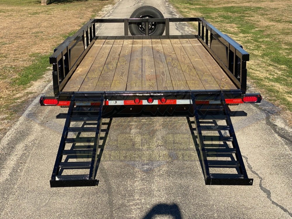2026 TOP HAT 83" X 16' HD SQUARE TOP UTILITY TRAILER W/ SLIDE OUT RAMPS, SPARE 14,000 GVWR