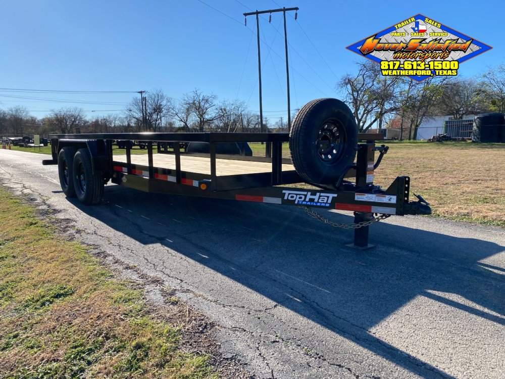2026 TOP HAT 83" X 18' HD SQUARE TOP UTILITY TRAILER W/ SLIDE OUT RAMPS, SPARE 14,000 GVWR