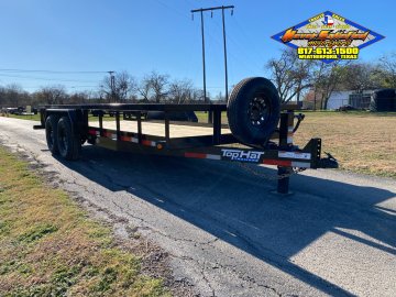 2026 TOP HAT 83" X 18' HD SQUARE TOP UTILITY TRAILER W/ SLIDE OUT RAMPS, SPARE 14,000 GVWR