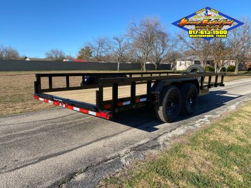 2026 TOP HAT 83" X 18' HD SQUARE TOP UTILITY TRAILER W/ SLIDE OUT RAMPS, SPARE 14,000 GVWR