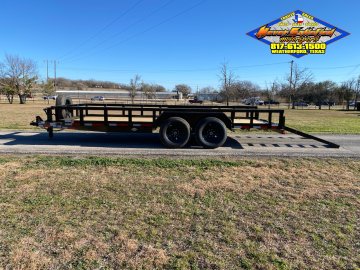 2026 TOP HAT 83" X 18' HD SQUARE TOP UTILITY TRAILER W/ SLIDE OUT RAMPS, SPARE 14,000 GVWR