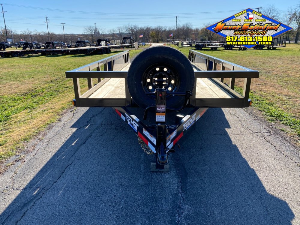 2026 TOP HAT 83" X 18' HD SQUARE TOP UTILITY TRAILER W/ SLIDE OUT RAMPS, SPARE 14,000 GVWR