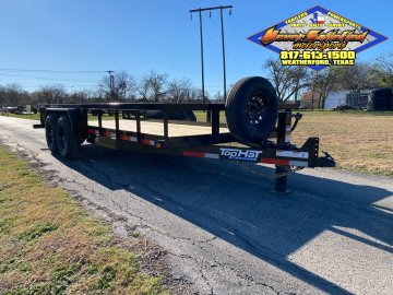 2026 TOP HAT 83" X 18' HD SQUARE TOP UTILITY TRAILER W/ SLIDE OUT RAMPS, SPARE 14,000 GVWR