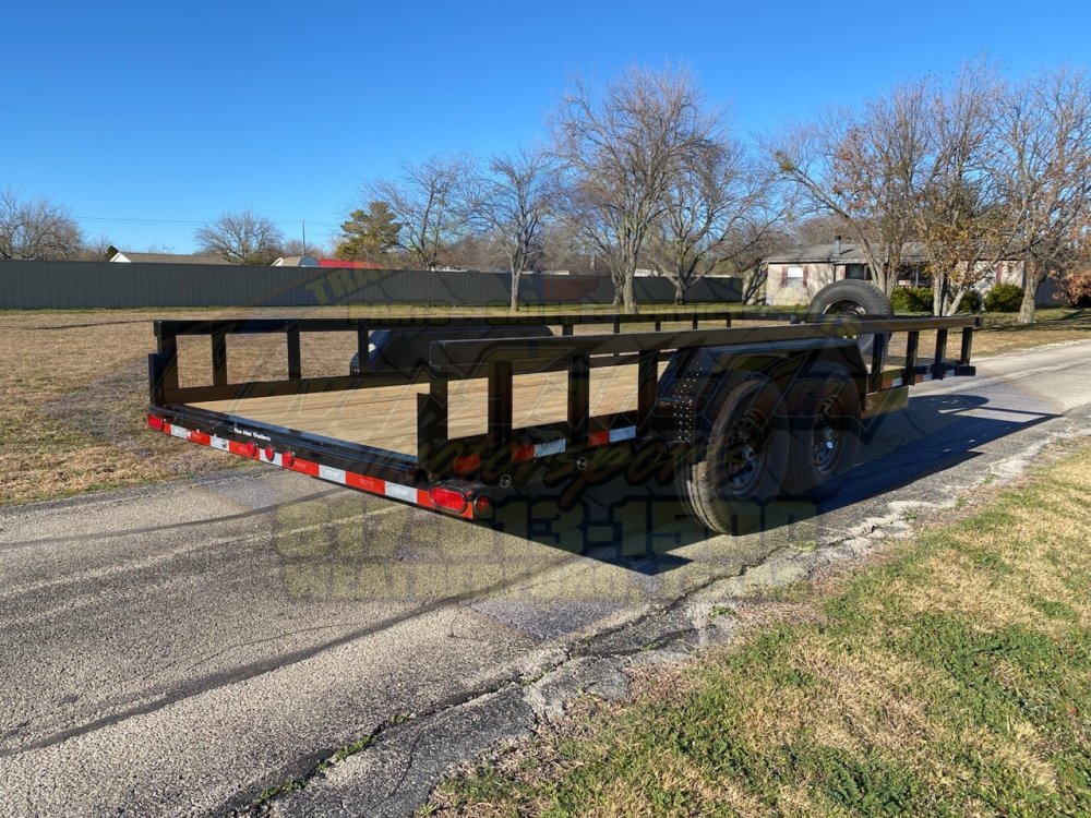2026 TOP HAT 83" X 18' HD SQUARE TOP UTILITY TRAILER W/ SLIDE OUT RAMPS, SPARE 14,000 GVWR