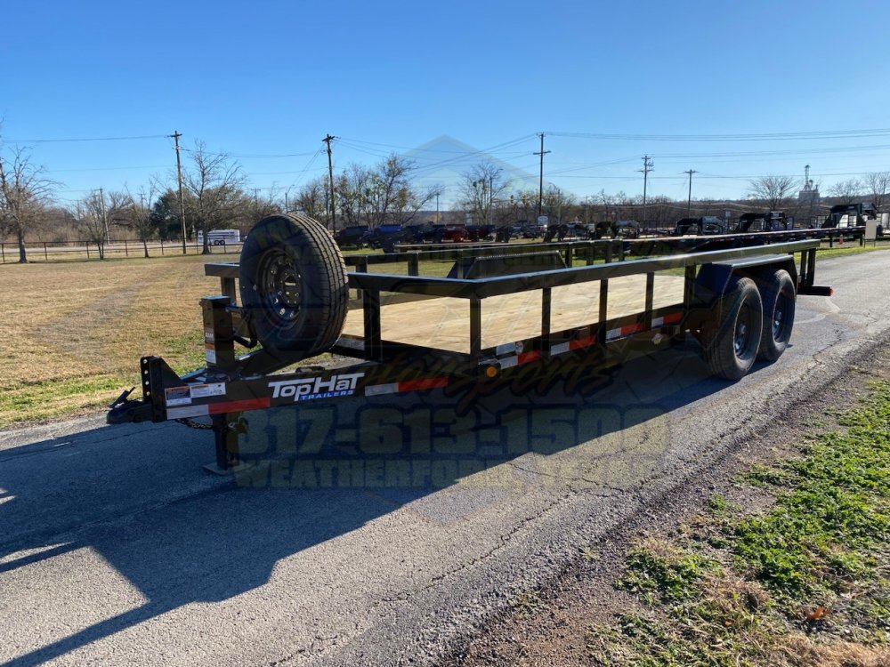 2026 TOP HAT 83" X 18' HD SQUARE TOP UTILITY TRAILER W/ SLIDE OUT RAMPS, SPARE 14,000 GVWR